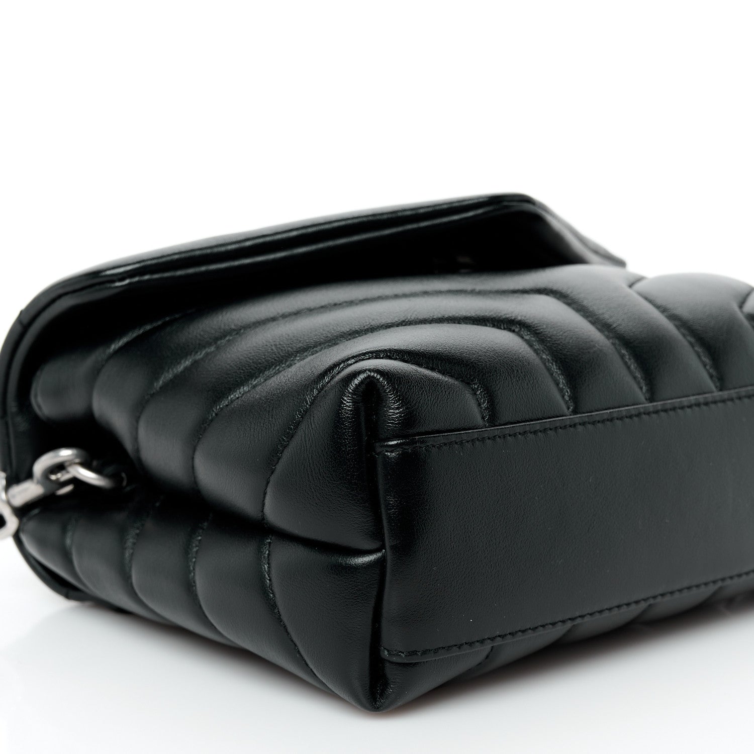 Saint Laurent Calfskin Y Quilted Monogram Toy Loulou Crossbody Bag Black 10 of 12