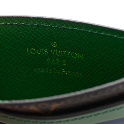 Louis Vuitton Monogram Calfskin Simple Card Holder Blue Green 7 of 7
