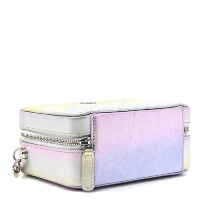Chanel Gradient Metallic Calfskin Quilted Camera Bag Silver Blue Yellow Purple 4 of 10