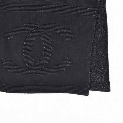 Chanel Cashmere Blend CC Scarf Black 2 of 4