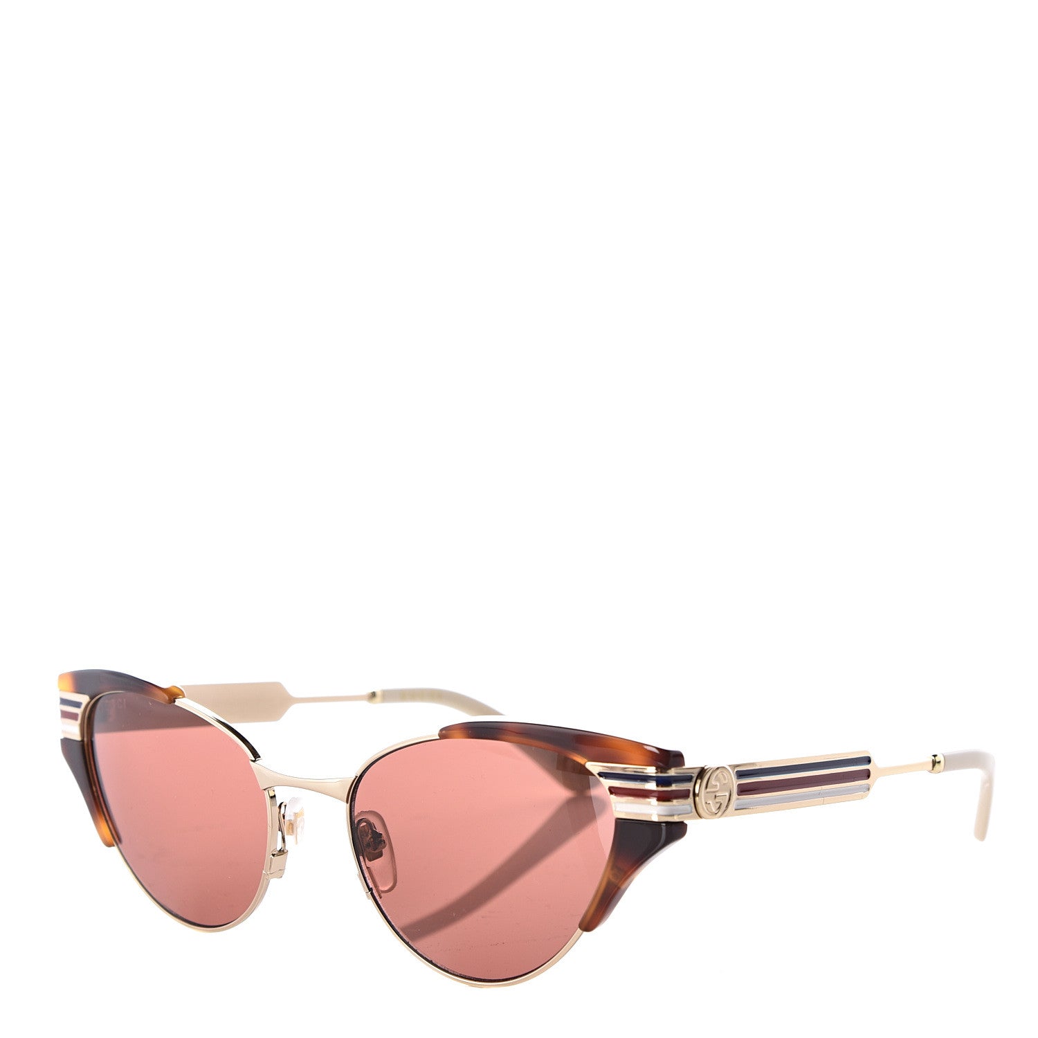 Gucci Cat Eye Web Sunglasses GG0522S Tortoise 1 of 8