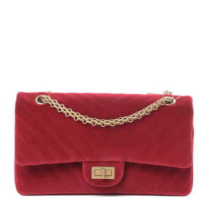 Chanel Velvet Chevron Quilted 2.55 Reissue 225 Flap Red 1 of 15