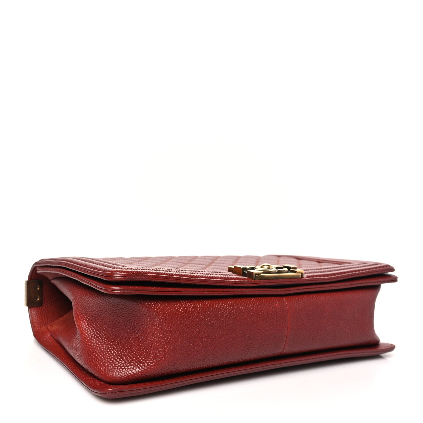 Caviar Quilted New Medium Boy Flap Dark Red