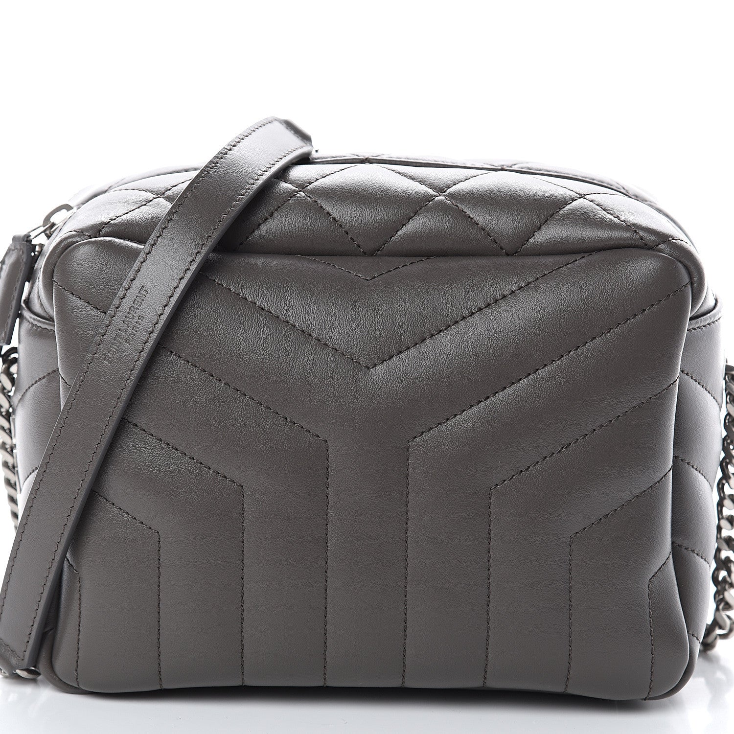 Saint Laurent Calfskin Y Quilted Monogram Small Loulou Bowling Bag Earth 6 of 8