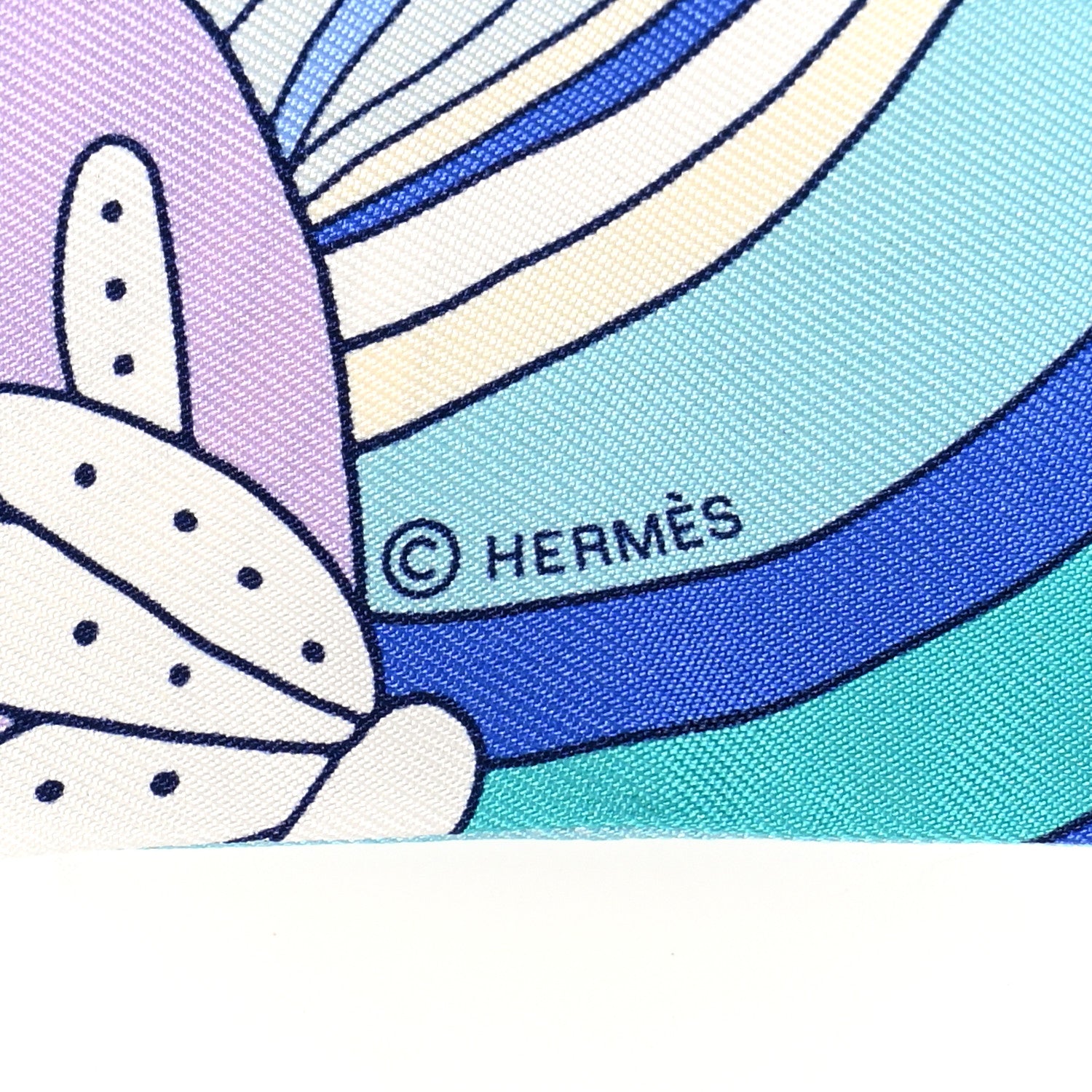 Hermes Silk Le Jardin de la Maharani Twilly Bleu Glacier Turquoise 4 of 5