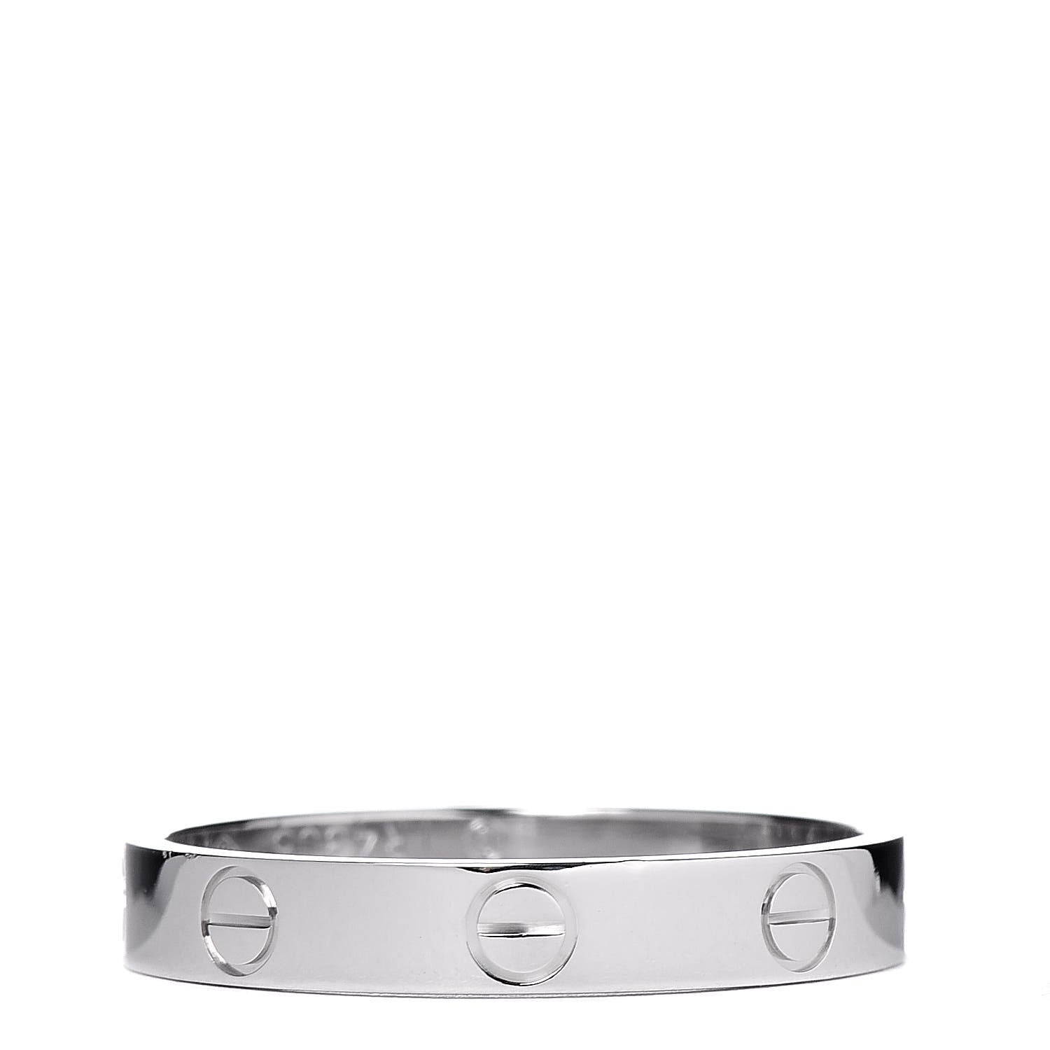 Cartier 18K White Gold 3.5mm LOVE Wedding Band Ring 59 8.75 1 of 5