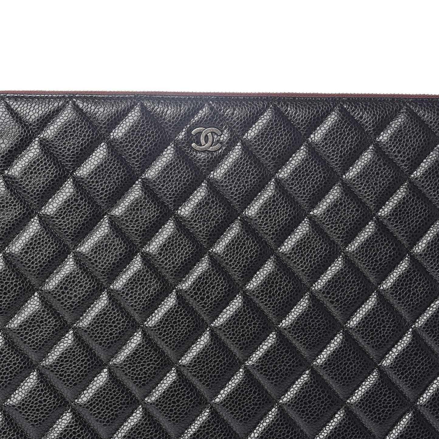 Caviar Quilted Large Cosmetic Case Black