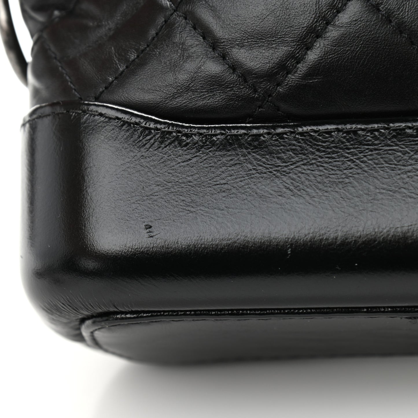 Aged Calfskin Quilted Small Gabrielle Hobo Black