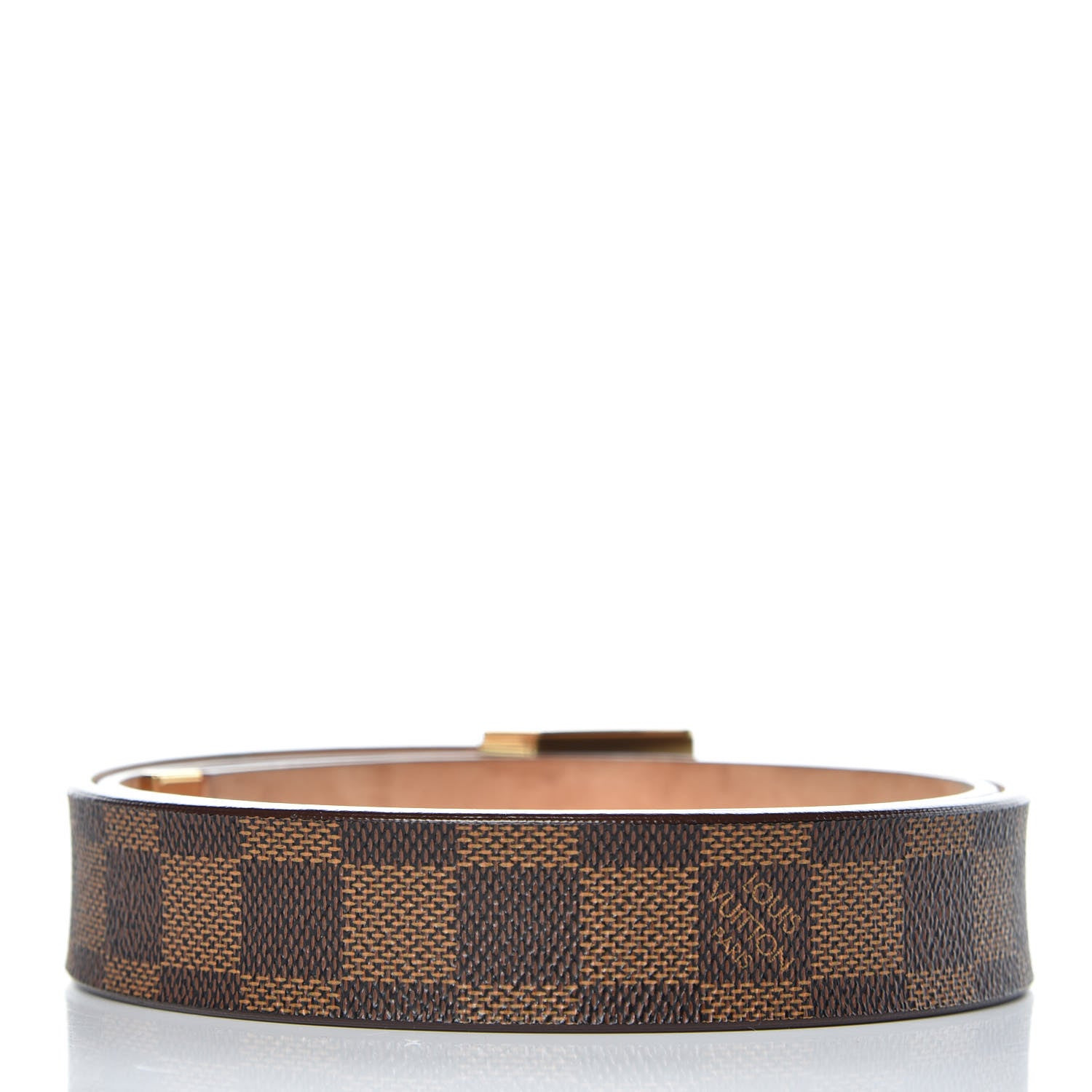 Louis Vuitton Damier Ebene LV Paris Buckle Belt 95 38 Gold 2 of 9