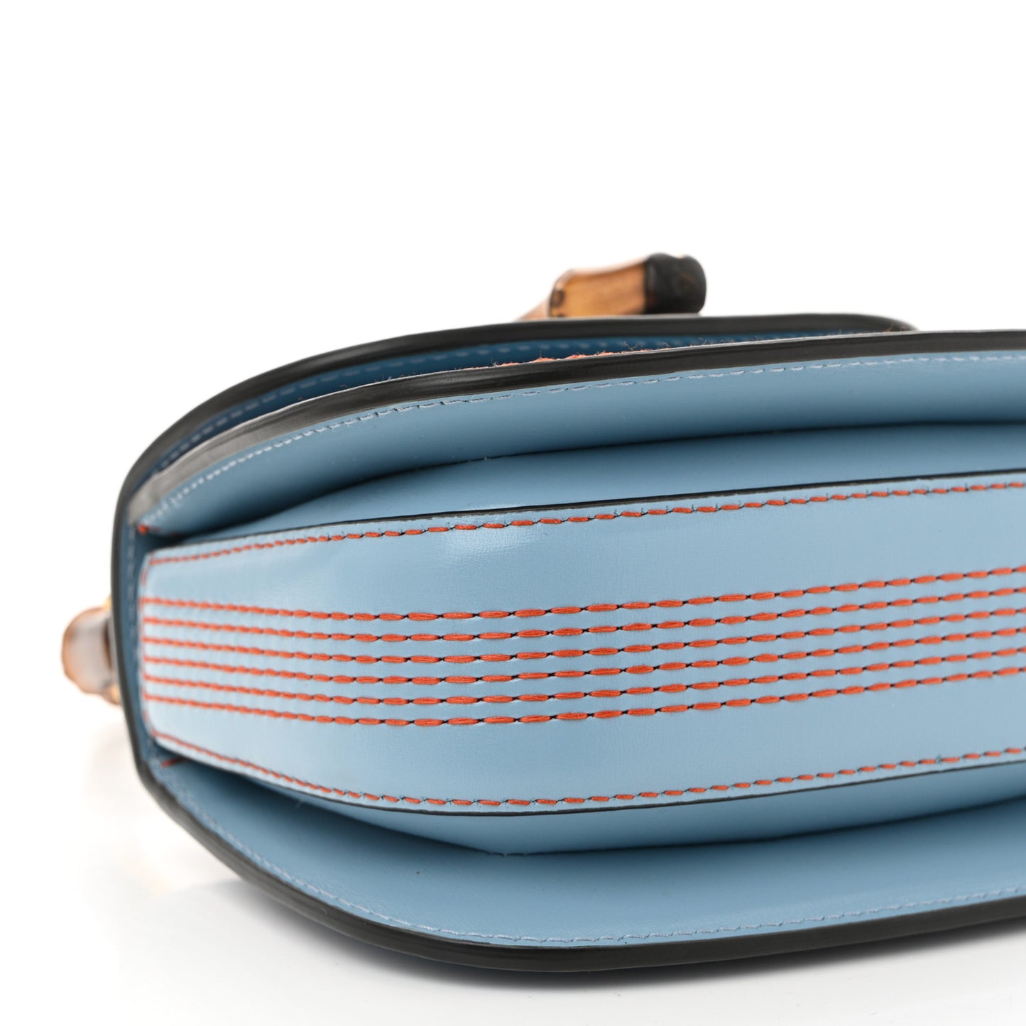 Boarded Dyana Lux Calfskin Web Mini Bamboo 1947 Top Handle Bag Blue