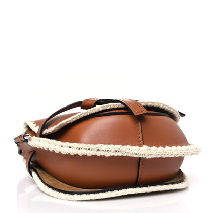 Loewe Calfskin Crochet Trim Small Gate Crossbody Bag Tan 4 of 8