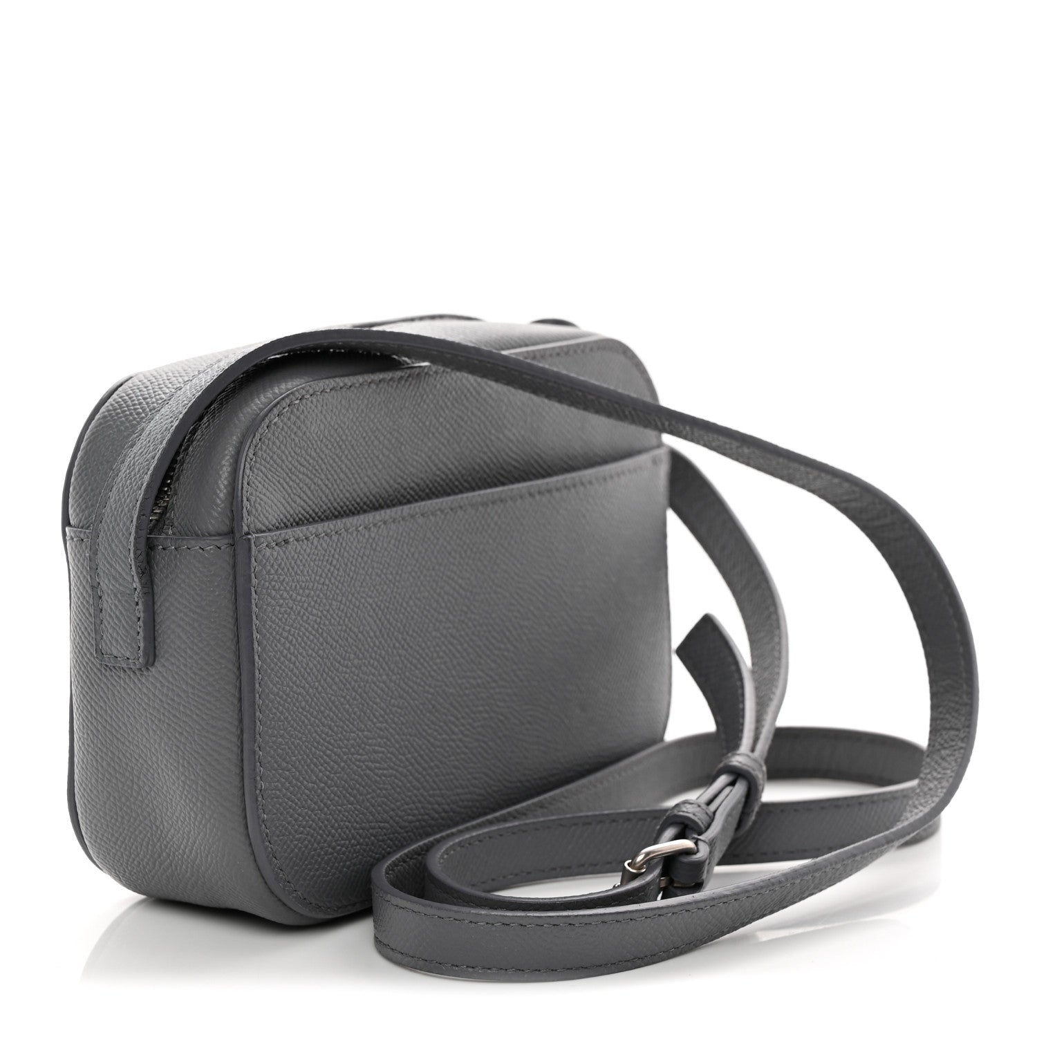 Balenciaga Grained Calfskin Logo XS Ville Camera Bag Gris Perle Fonce White 3 of 12