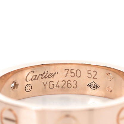 Cartier 18K Pink Gold Diamond 4mm LOVE Wedding Band Ring 52 6 4 of 4