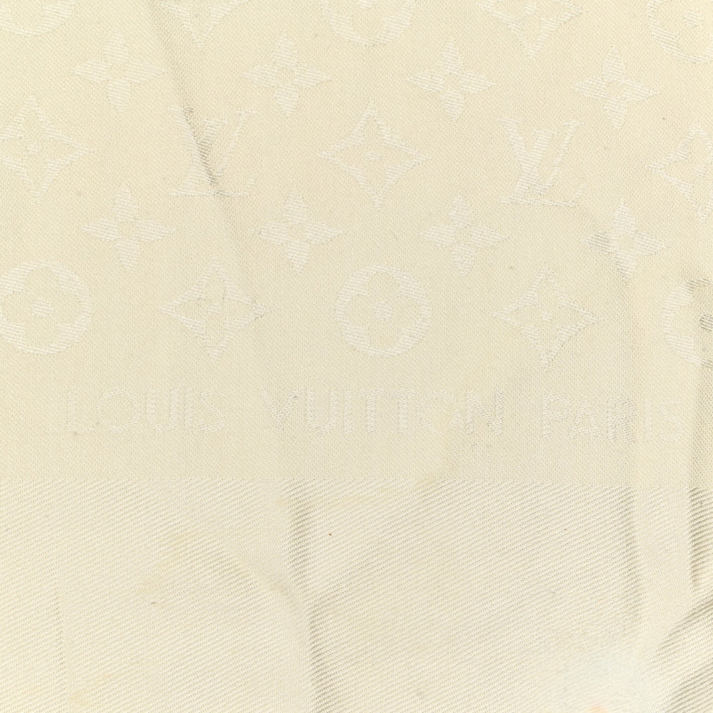 Silk Wool Monogram Shawl Beige