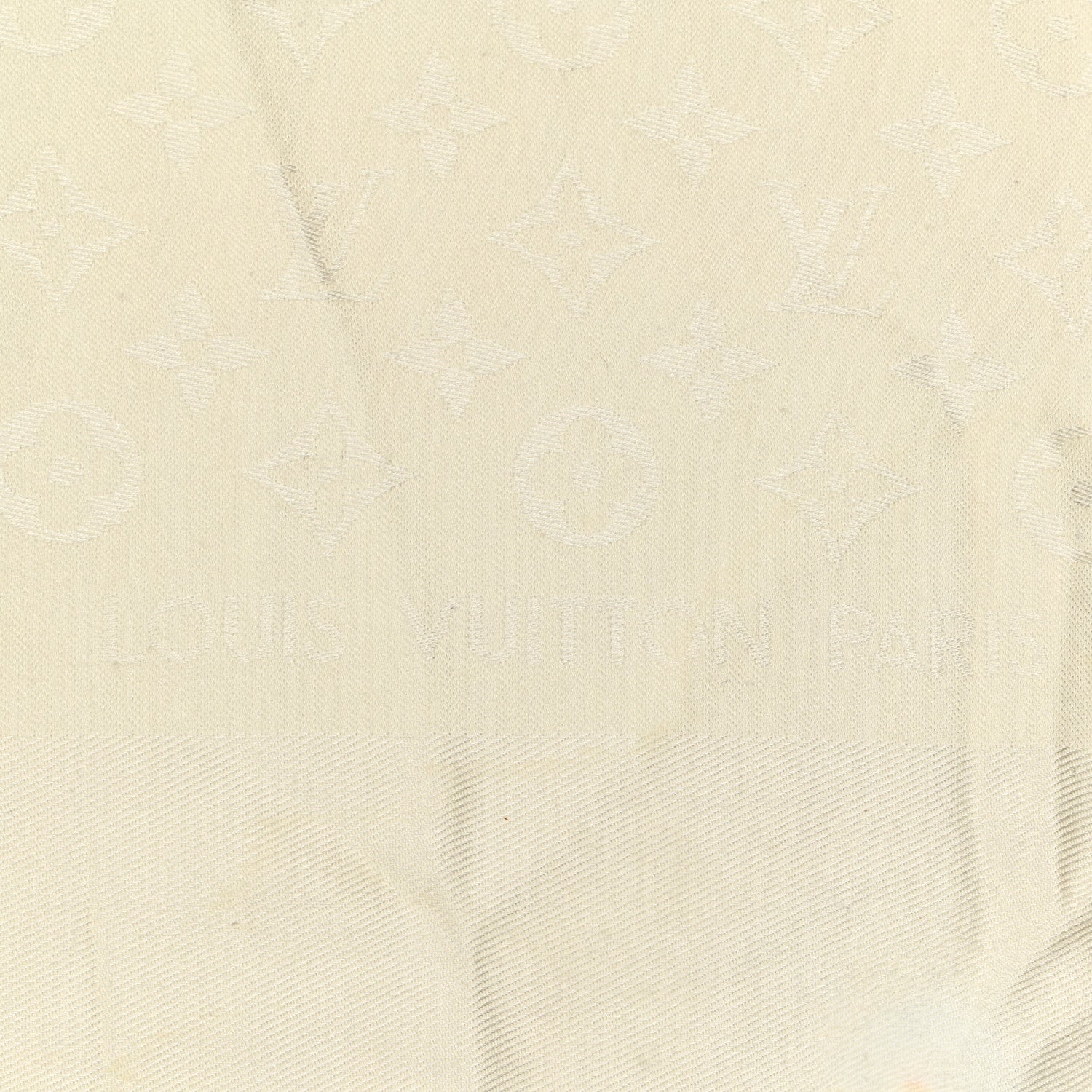 Louis Vuitton Silk Wool Monogram Shawl Beige 2 of 4