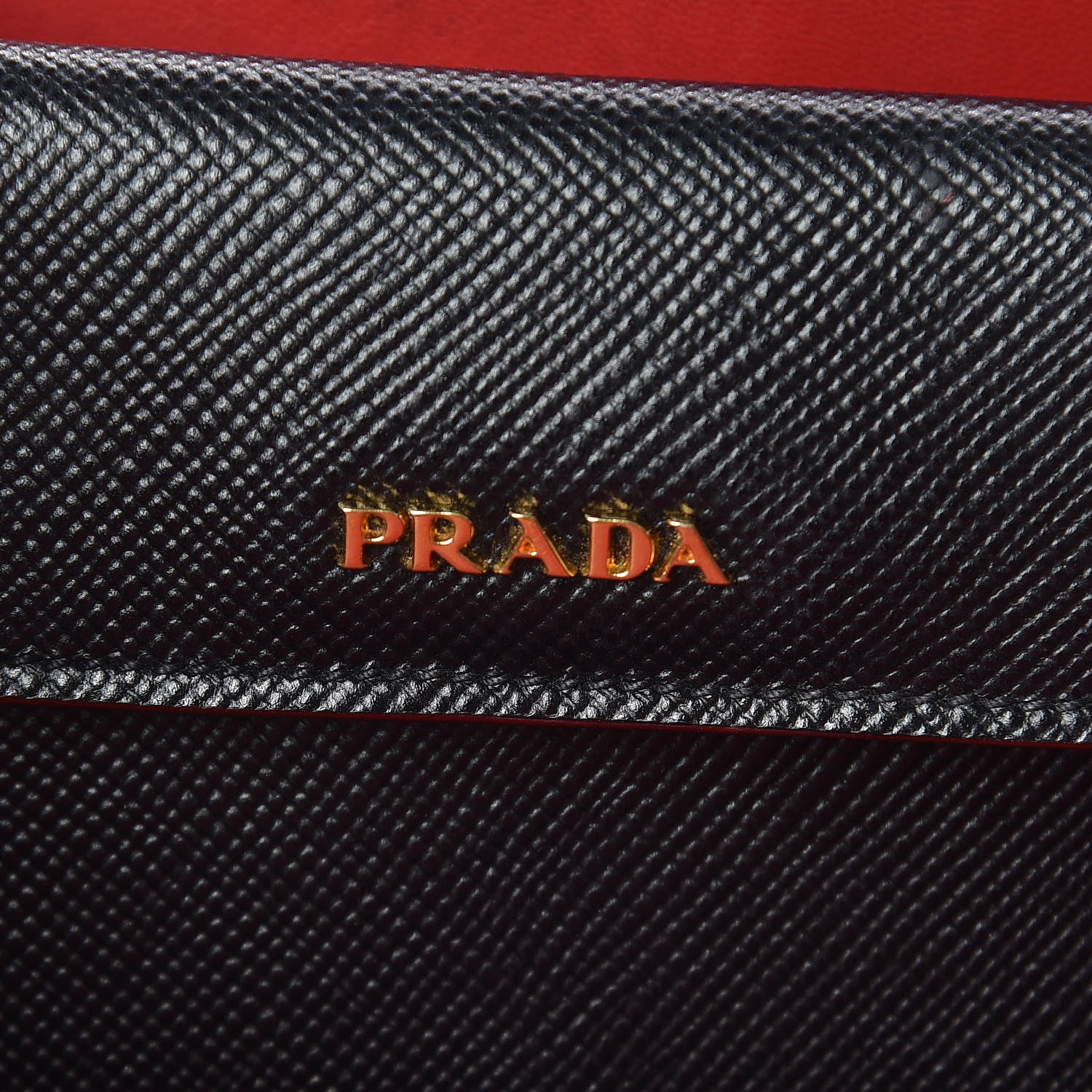 Prada Saffiano Cuir Large Double Bag Black Fuoco 6 of 12
