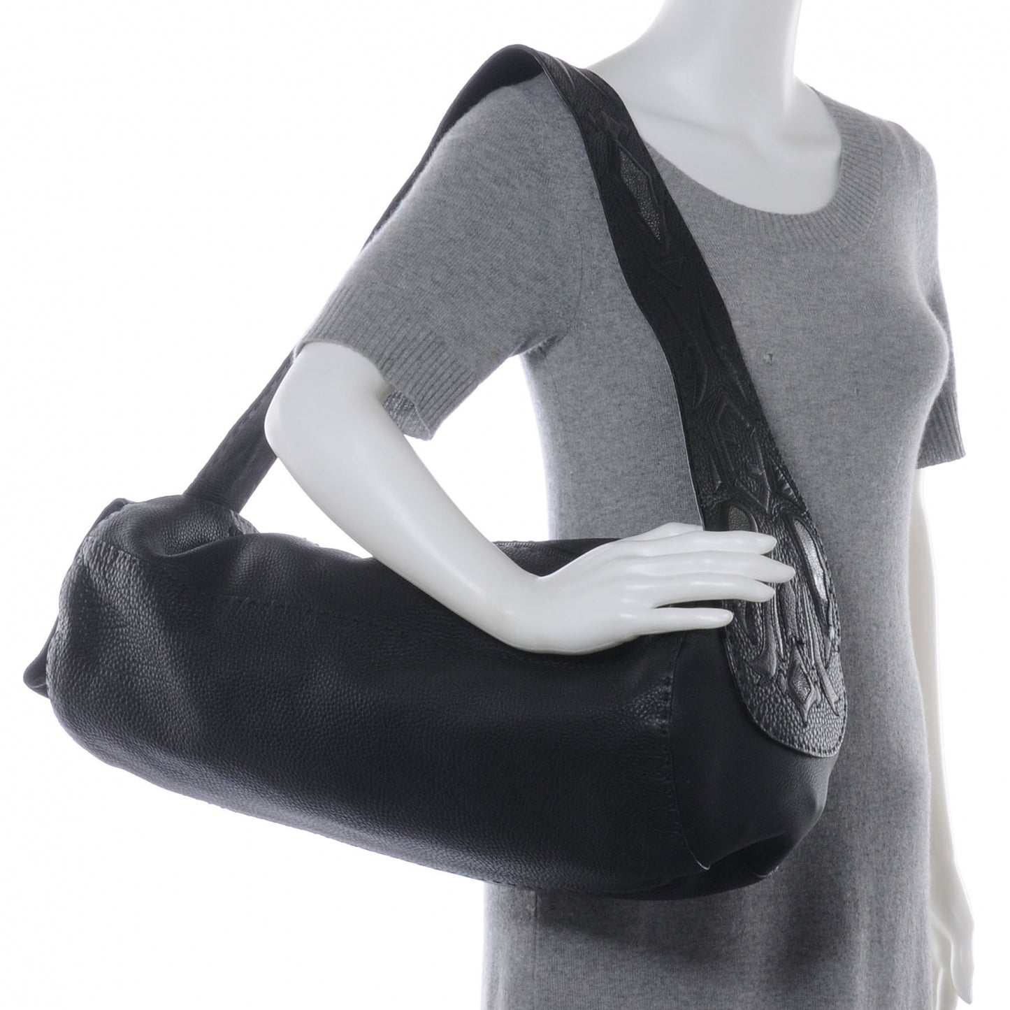 Calfskin Romano Selleria Sling Bag Black