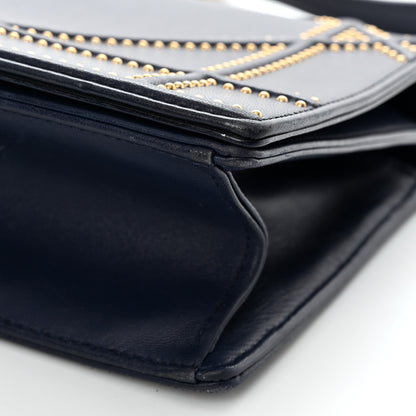 Christian Dior Lambskin Studded Medium Diorama Flap Bag Blue 10 of 10