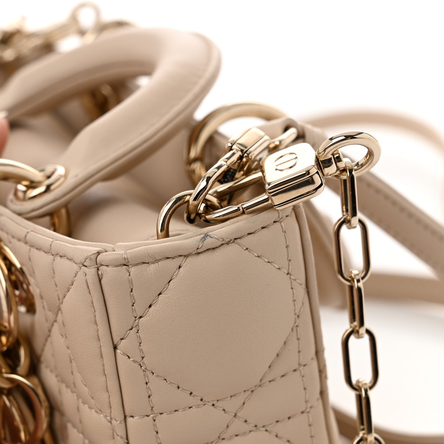 Lambskin Cannage Micro Lady D-Joy Sand Rose