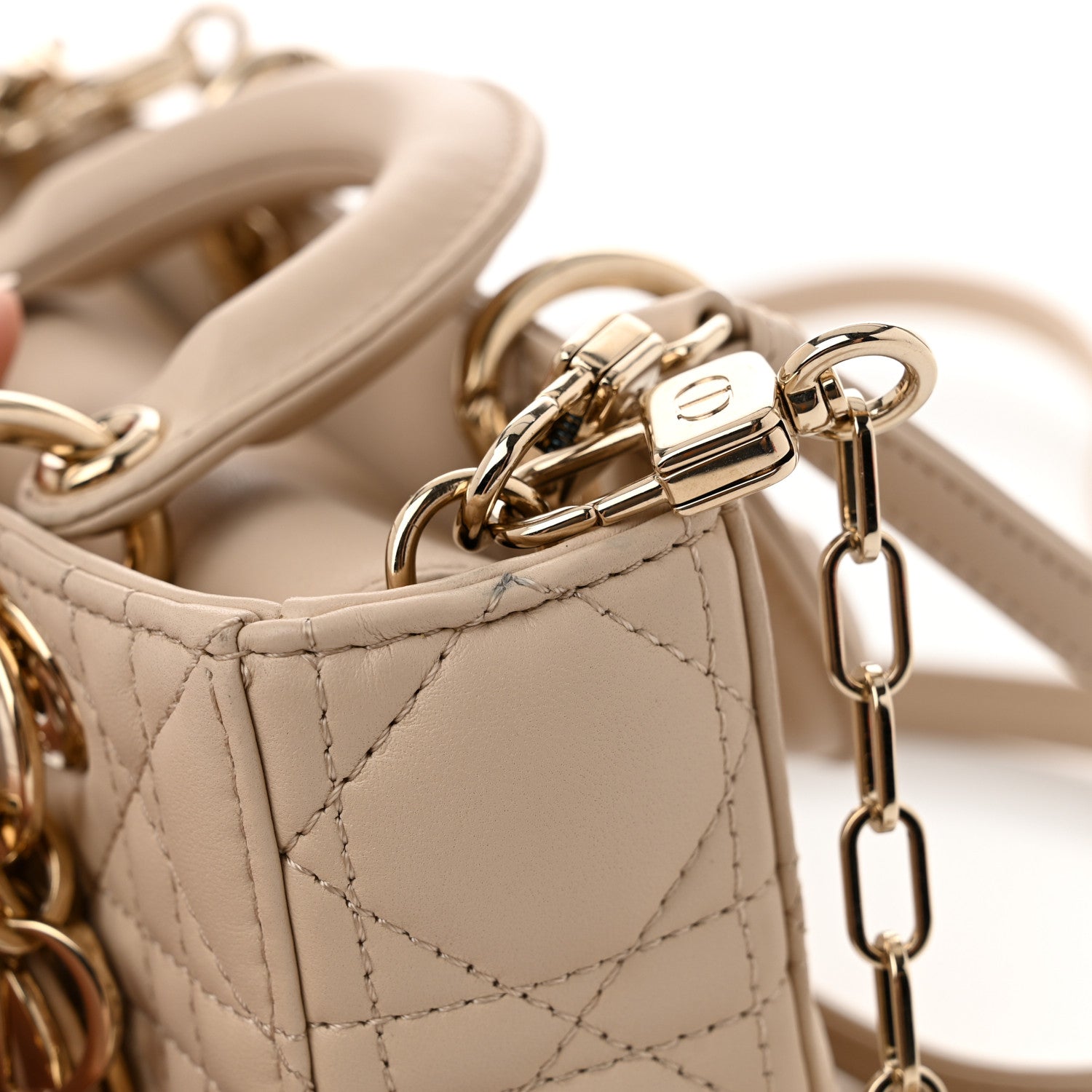 Christian Dior Lambskin Cannage Micro Lady D-Joy Sand Rose 11 of 11