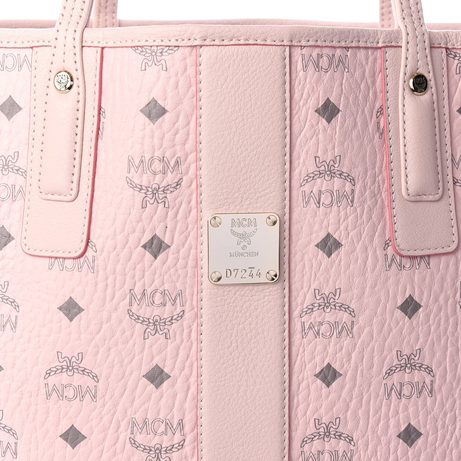MCM Visetos Medium Liz Reversible Shopper Tote Soft Pink 9 of 10