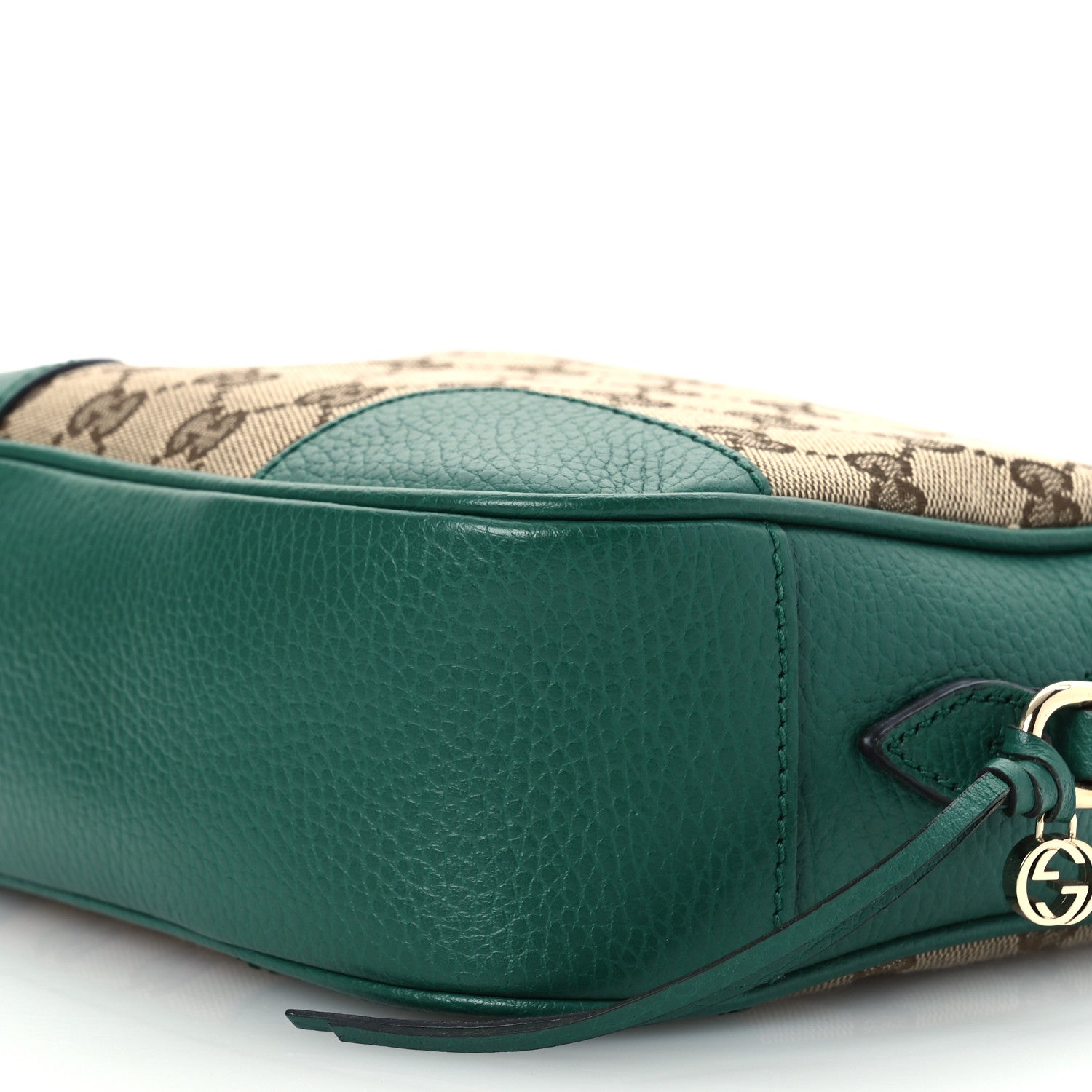 Gucci Monogram Dollar Calfskin Mini Bree Messenger Bag Beige Ebony Emerald 10 of 11