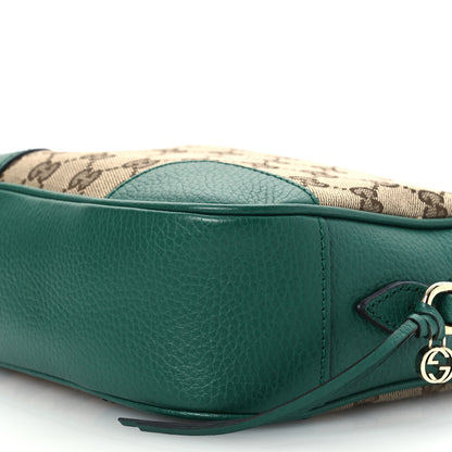 Gucci Monogram Dollar Calfskin Mini Bree Messenger Bag Beige Ebony Emerald 10 of 11