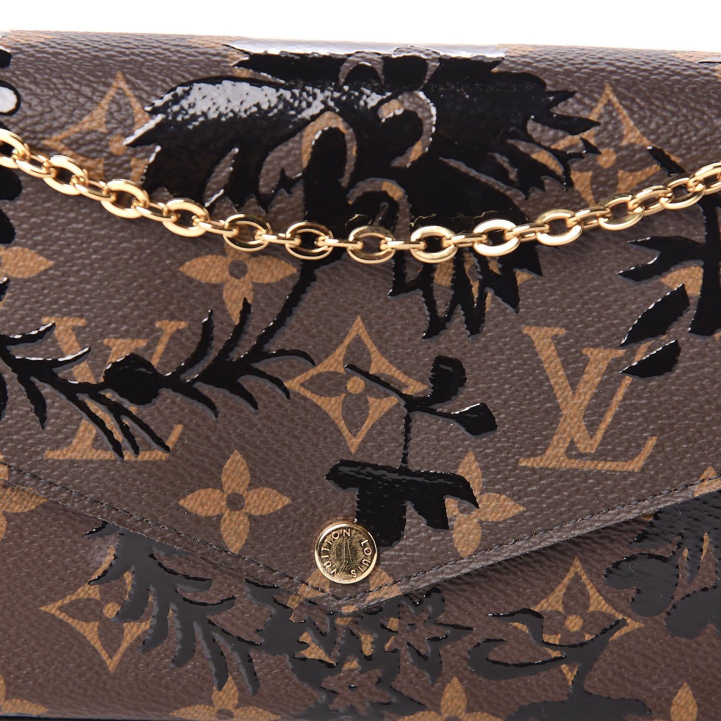 Monogram Blossom Pochette Felicie Chain Wallet Black