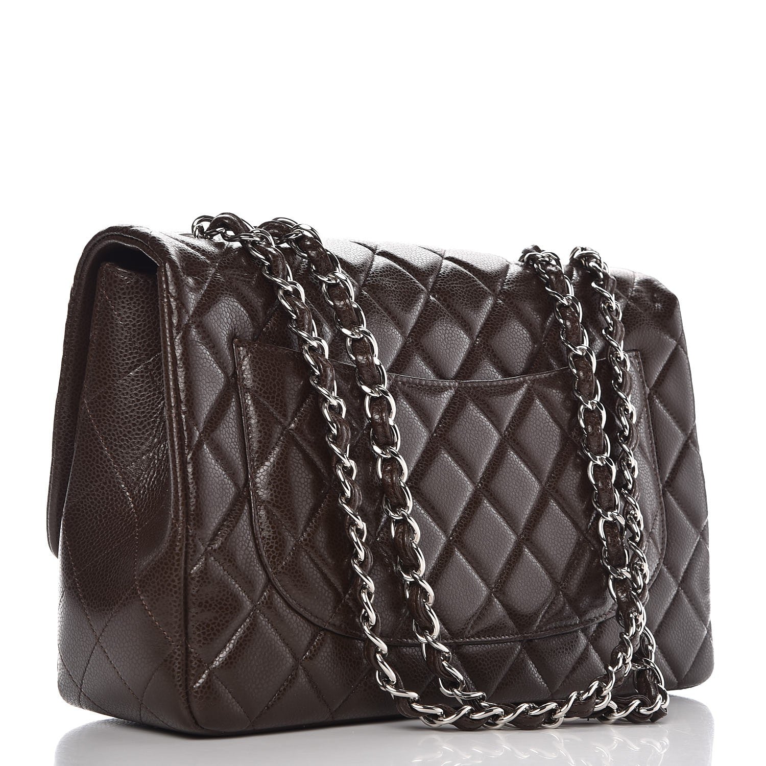 Chanel Caviar Quilted Jumbo Single Flap Dark Brown 5 of 10