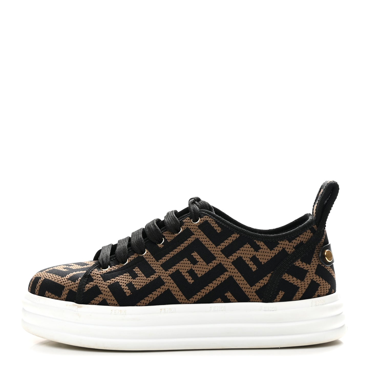 Fabric FF Micro-Perforated Rise Low Top Sneakers 36 Tobacco Black