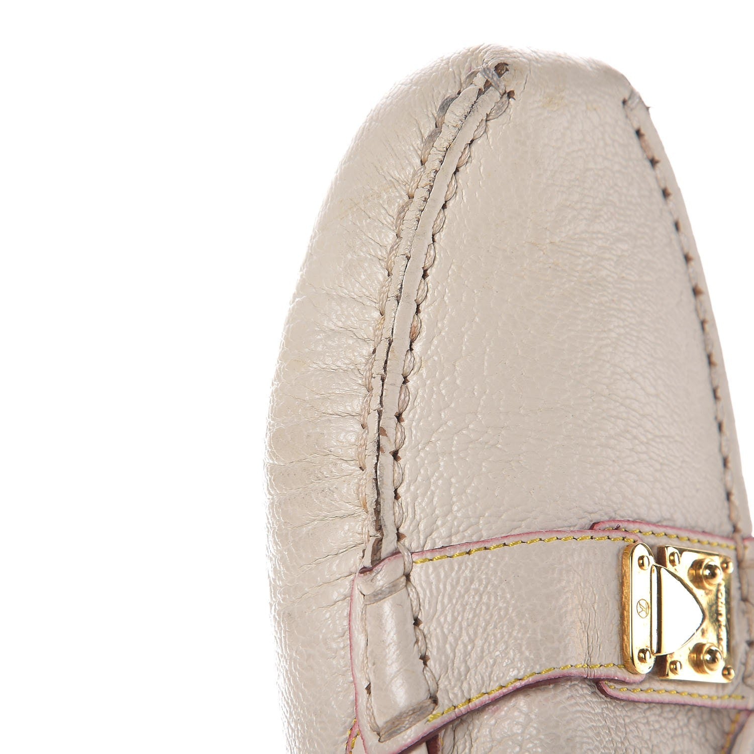 Louis Vuitton Goatskin Studded Suhali Loafers 35.5 Off White 16 of 17