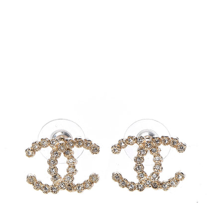 Chanel Crystal CC Earrings Gold 1 of 5