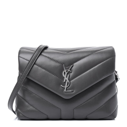 Saint Laurent Calfskin Y Quilted Monogram Toy Loulou Crossbody Bag Storm 1 of 25