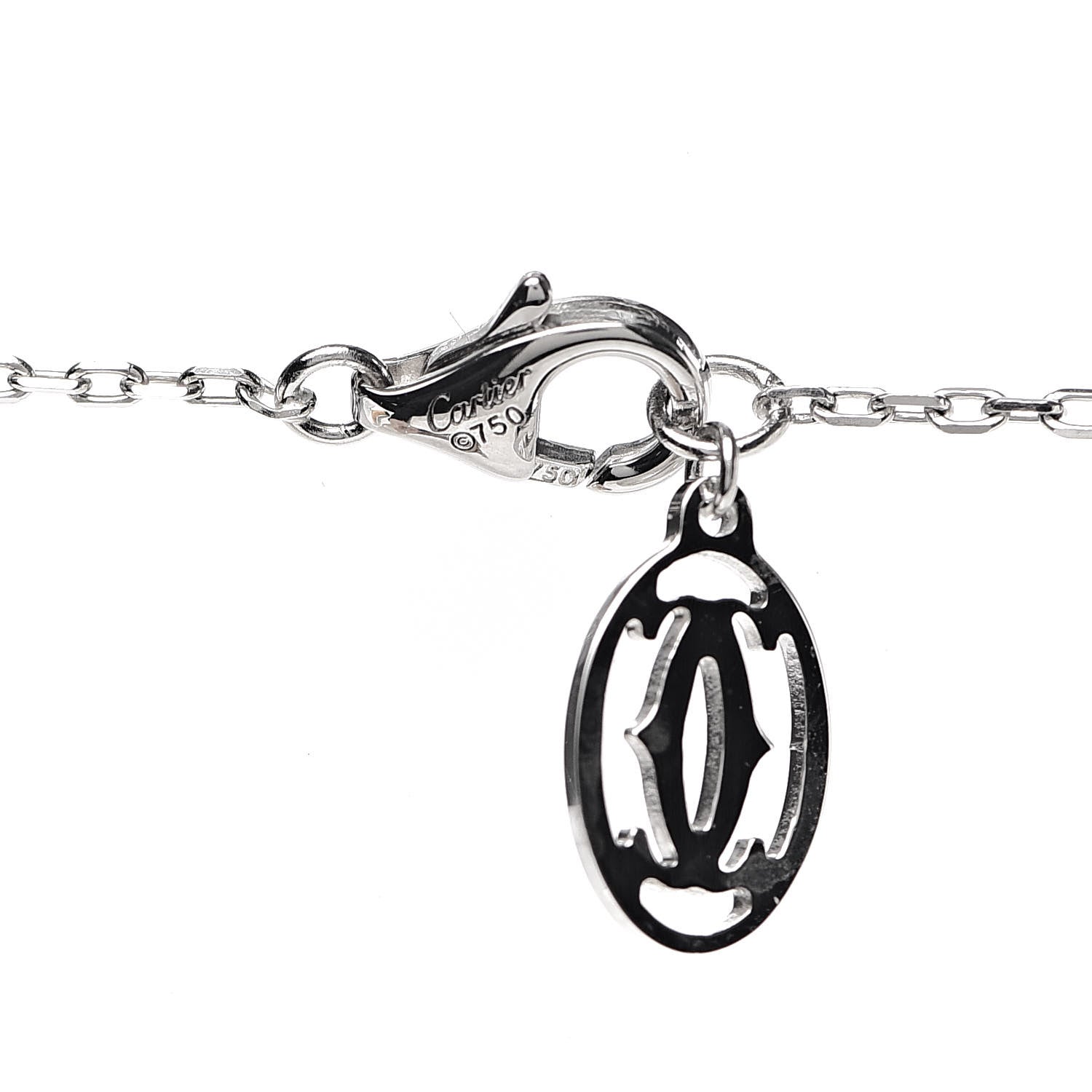 Cartier 18K White Gold Diamond D'Amour Heart Pendant Necklace 5 of 6