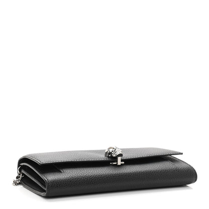 Alexander McQueen Pebbled Calfskin Skull Wallet on Chain Black 4 of 11