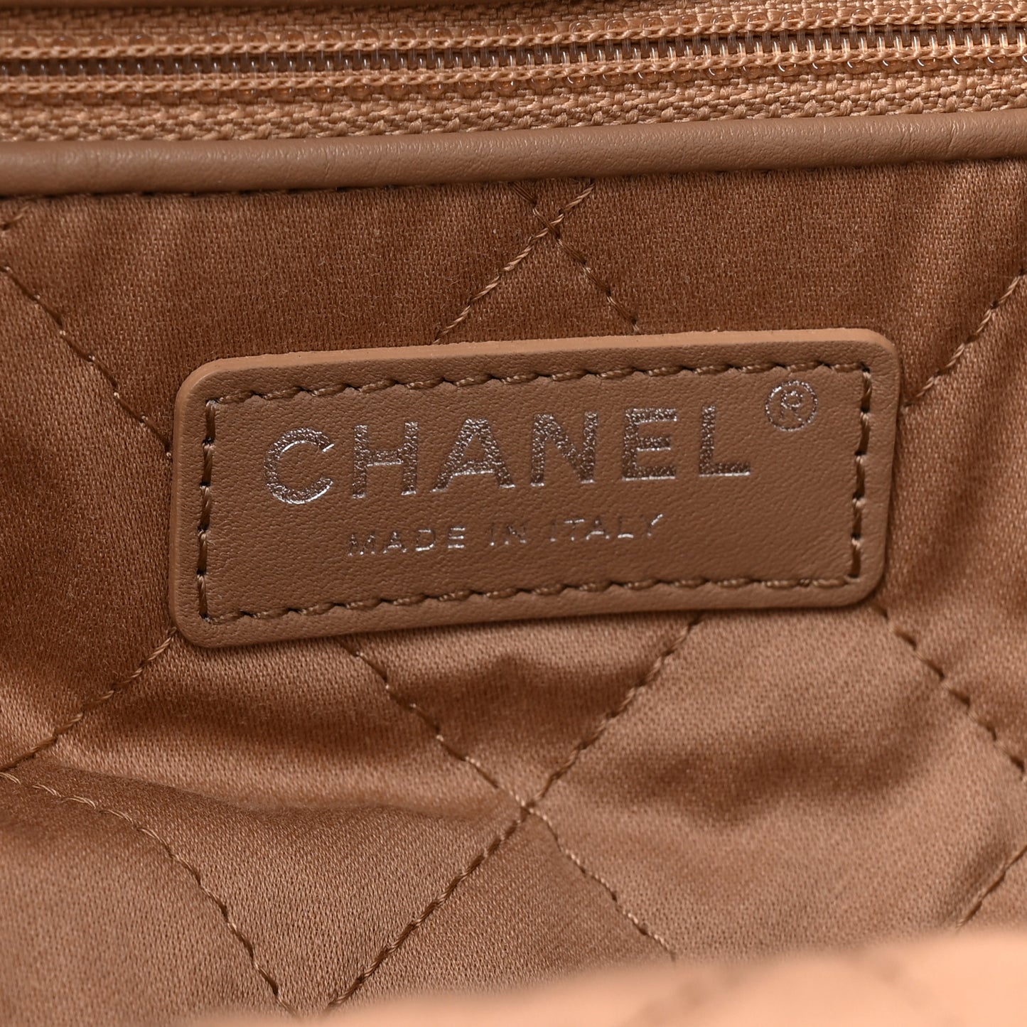 Shiny Calfskin Quilted Chanel 22 Beige