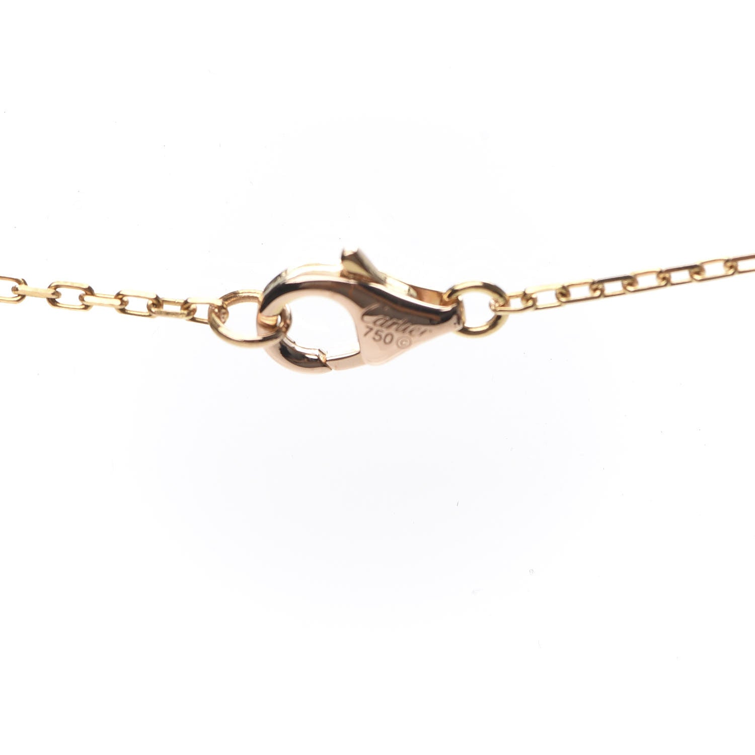 Cartier 18K Pink Gold Diamond Logo Pendant Necklace 4 of 7