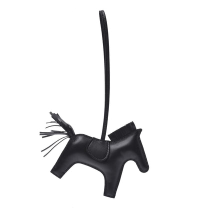 Hermes Milo Lambskin Grigri Rodeo Horse Bag Charm MM So Black 1 of 4