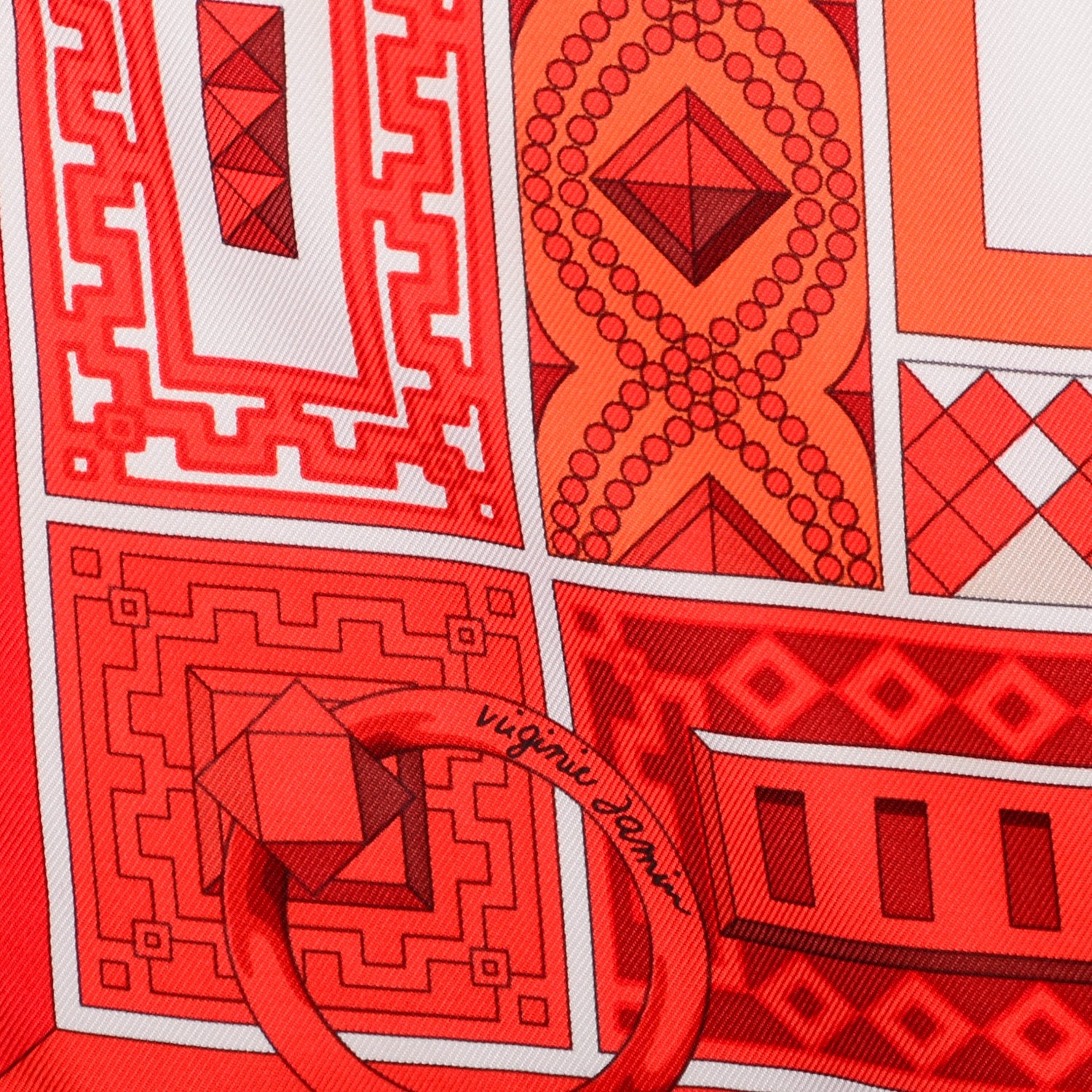 Hermes Silk Colliers de Chiens Scarf 90 Rouge Blanc Bordeaux 5 of 7