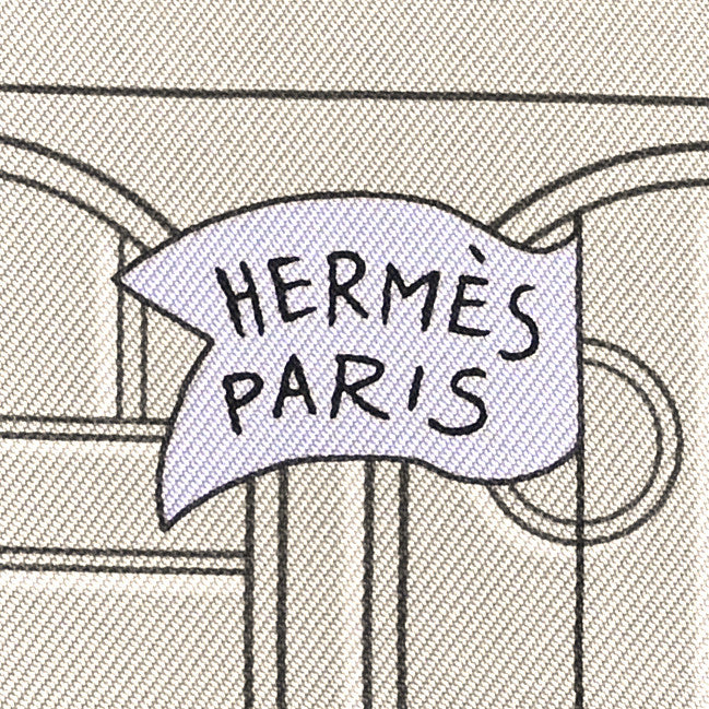 Hermes Silk Parade Scarf 90 Creme Orange Cuit 2 of 5