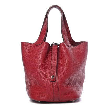 Hermes Taurillon Clemence Picotin Lock 18 PM Rubis 1 of 8