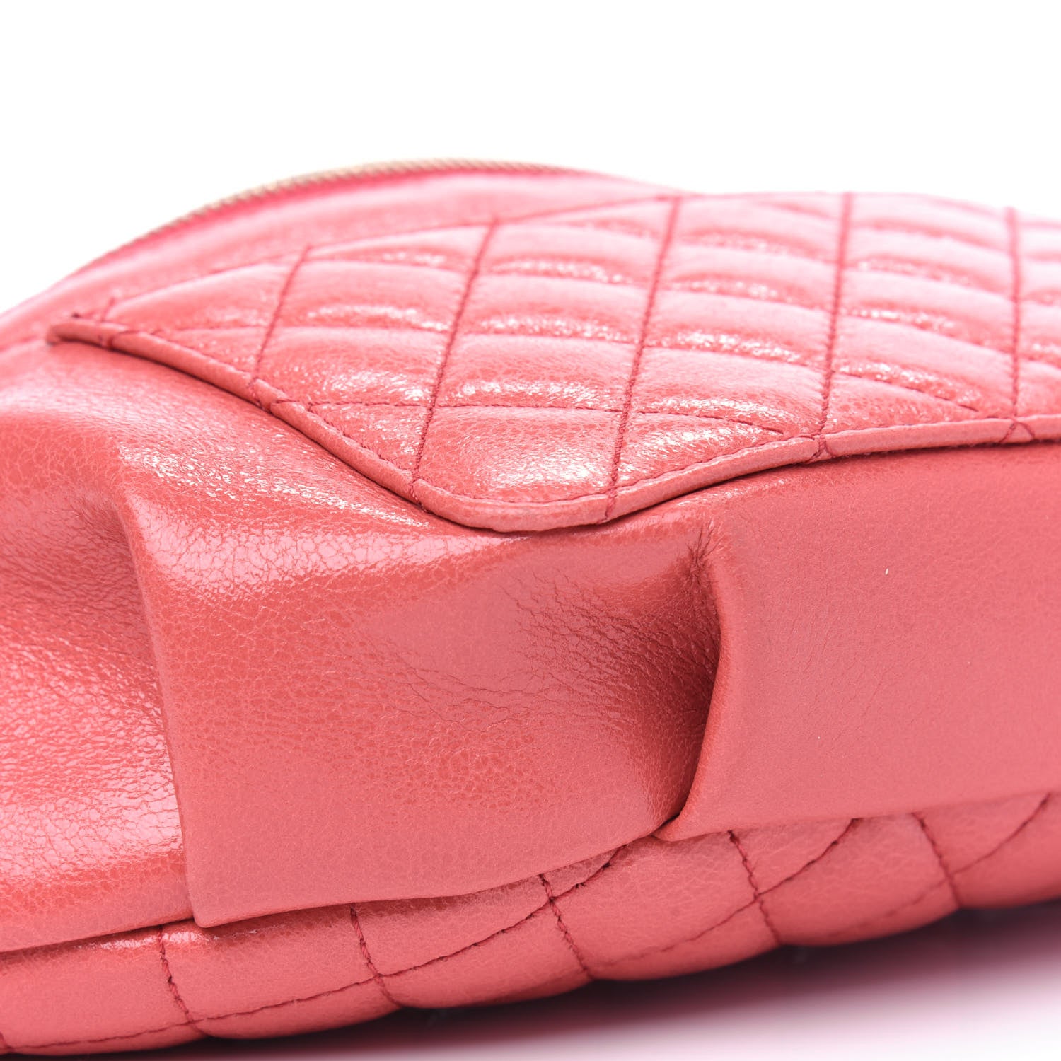 Chanel Crumpled Glazed Lambskin Quilted Waist Bag Fanny Pack Pink 7 of 12