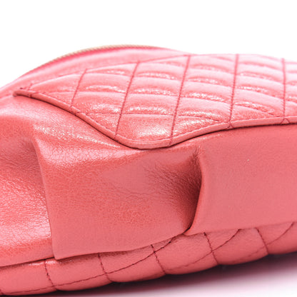 Chanel Crumpled Glazed Lambskin Quilted Waist Bag Fanny Pack Pink 7 of 12