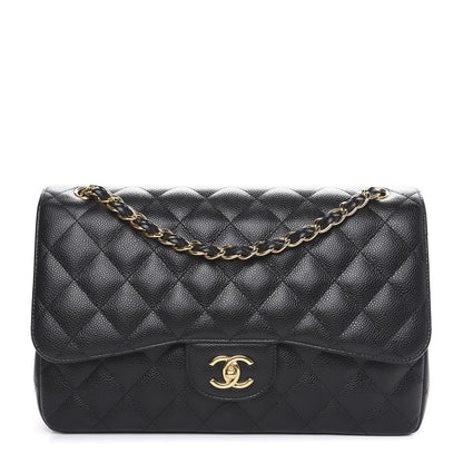 Chanel Caviar Quilted Jumbo Double Flap Black 1 of 12