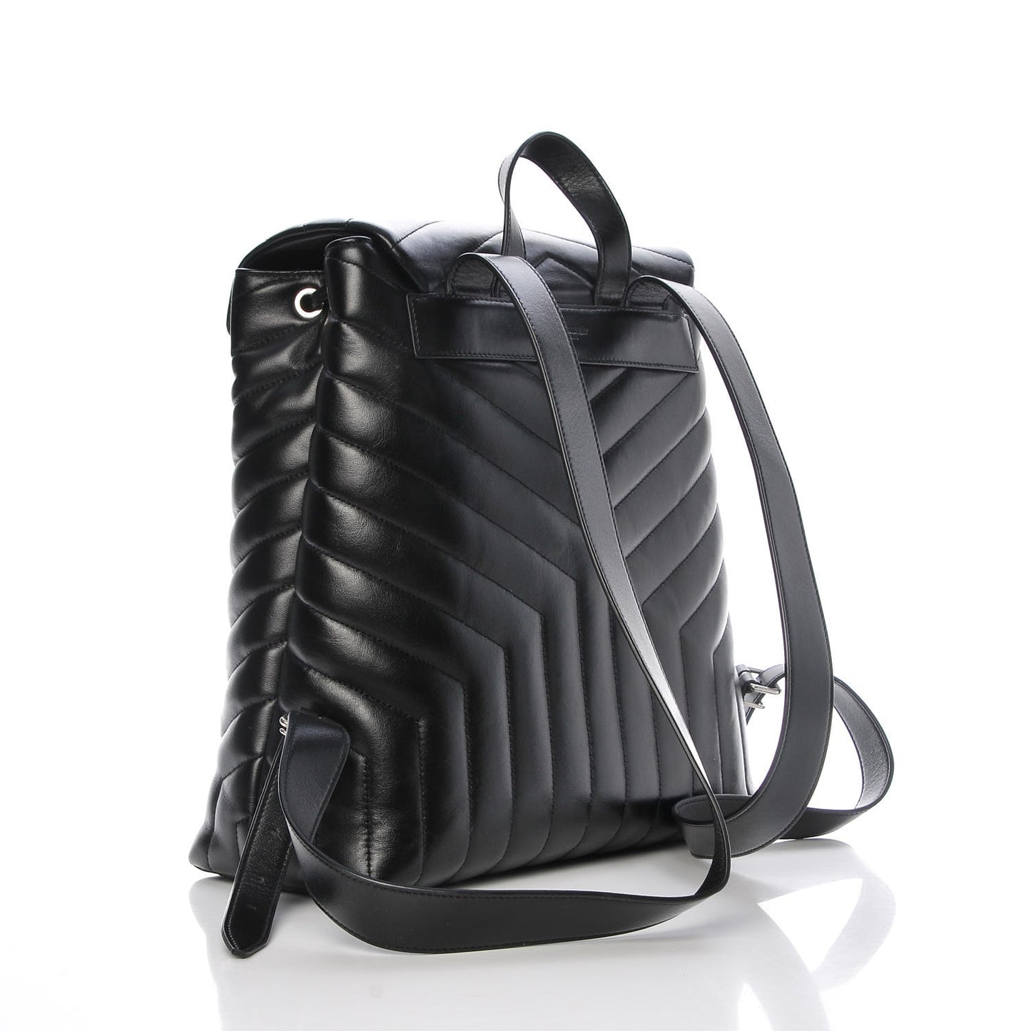 Calfskin Y Quilted Monogram Medium Loulou Backpack Black