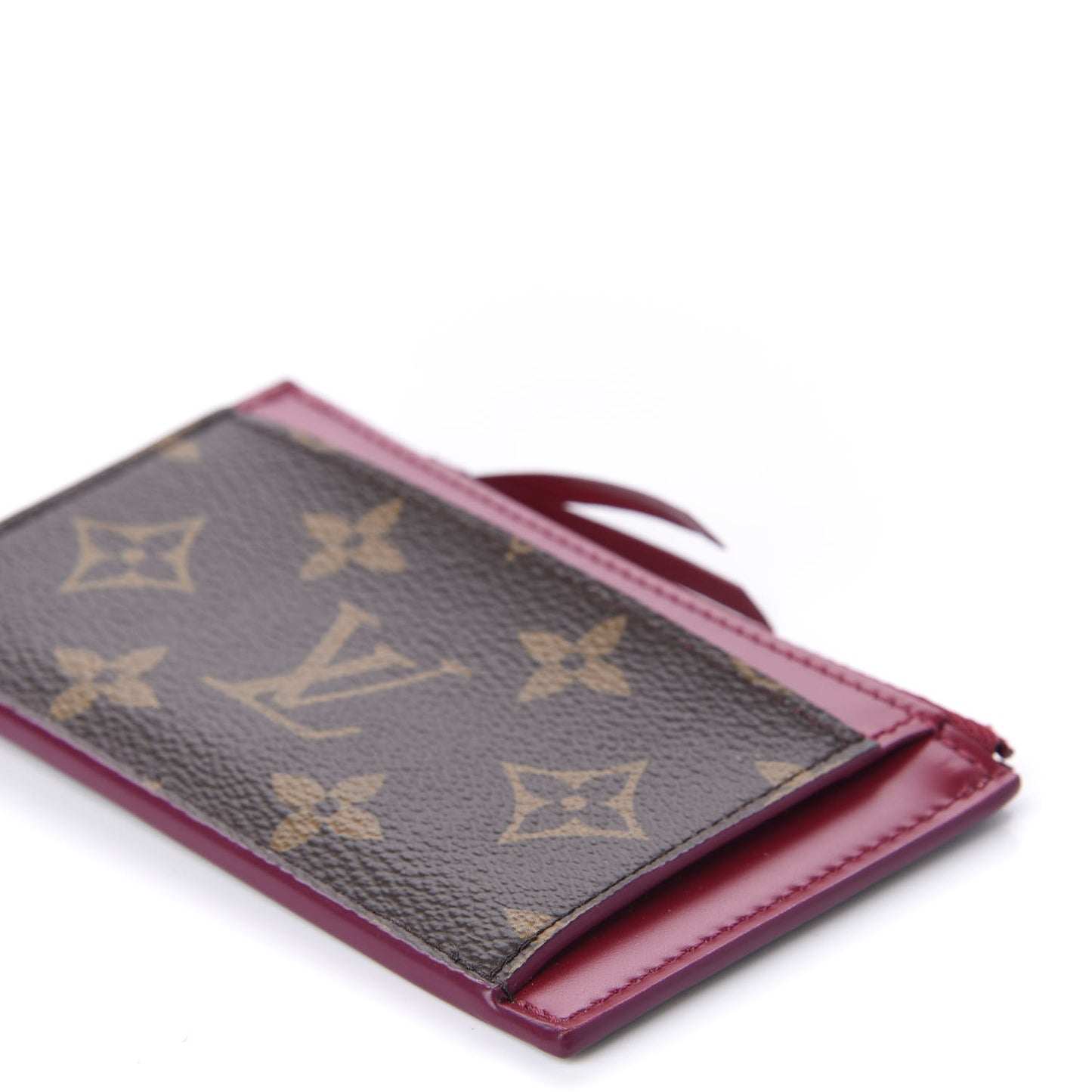 Monogram Zipped Card Holder Fuchsia