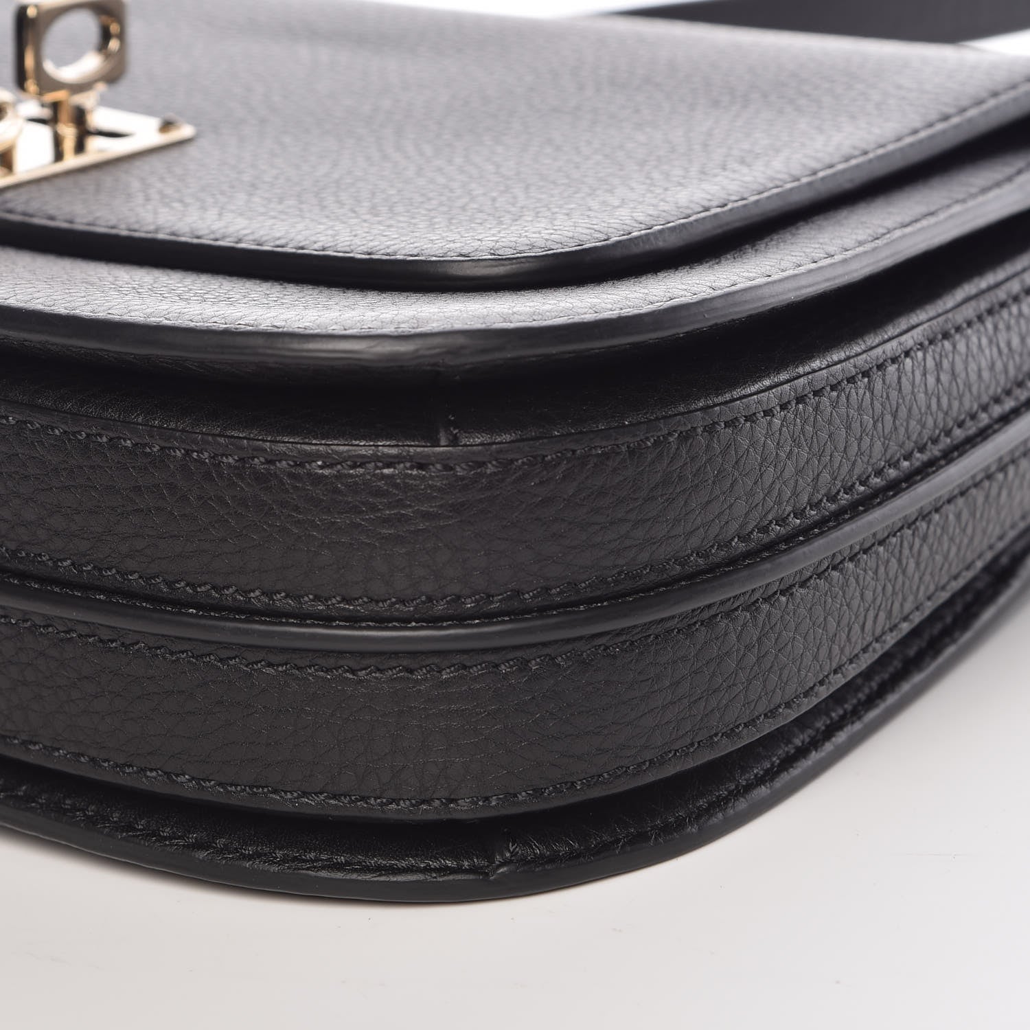 Valentino Garavani Pebbled Calfskin Joylock Flap Messenger Bag Black 9 of 9