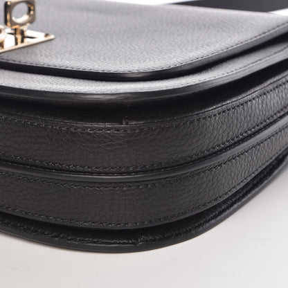 Valentino Garavani Pebbled Calfskin Joylock Flap Messenger Bag Black 9 of 9