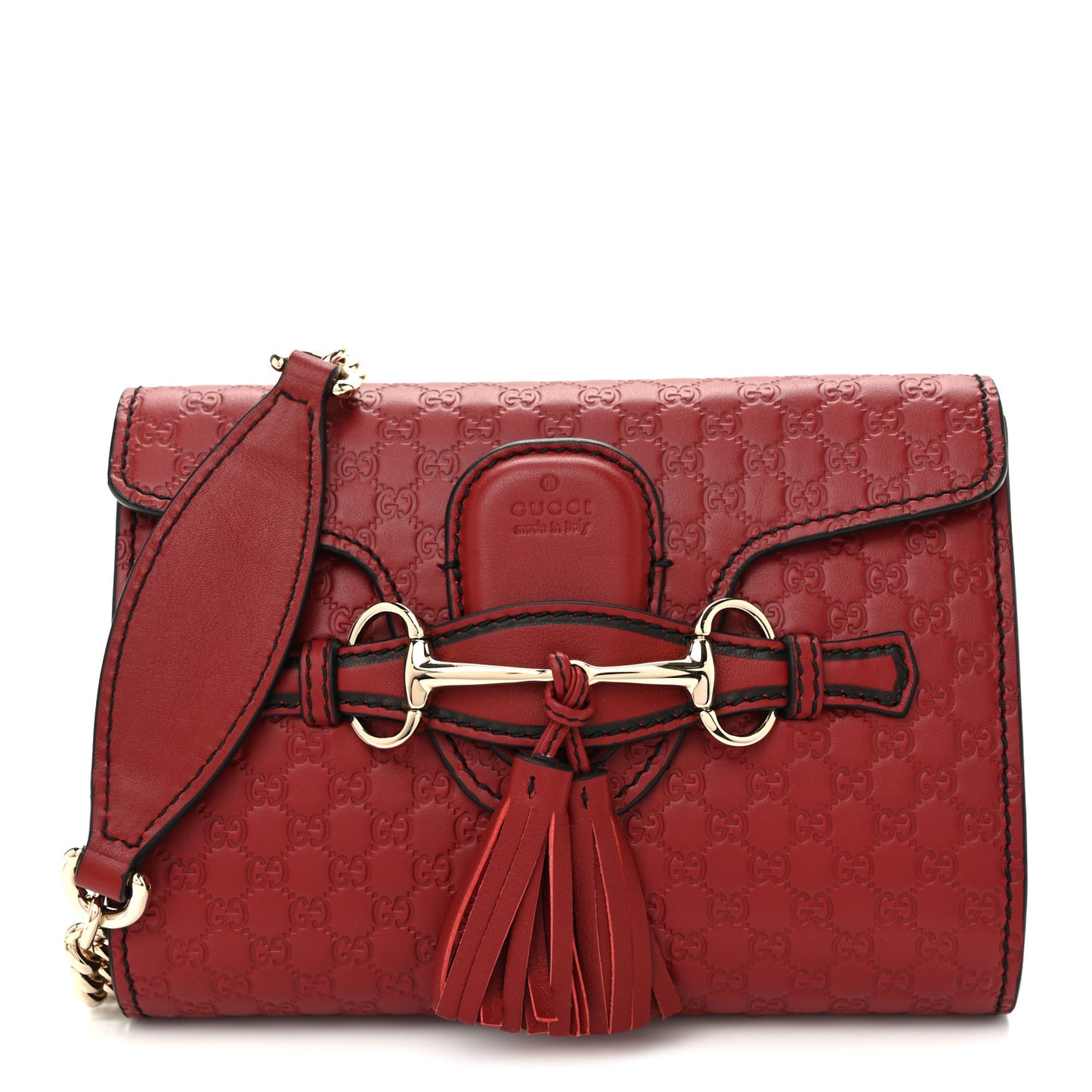Soft Microguccissima Mini Emily Chain Shoulder Bag Rosso