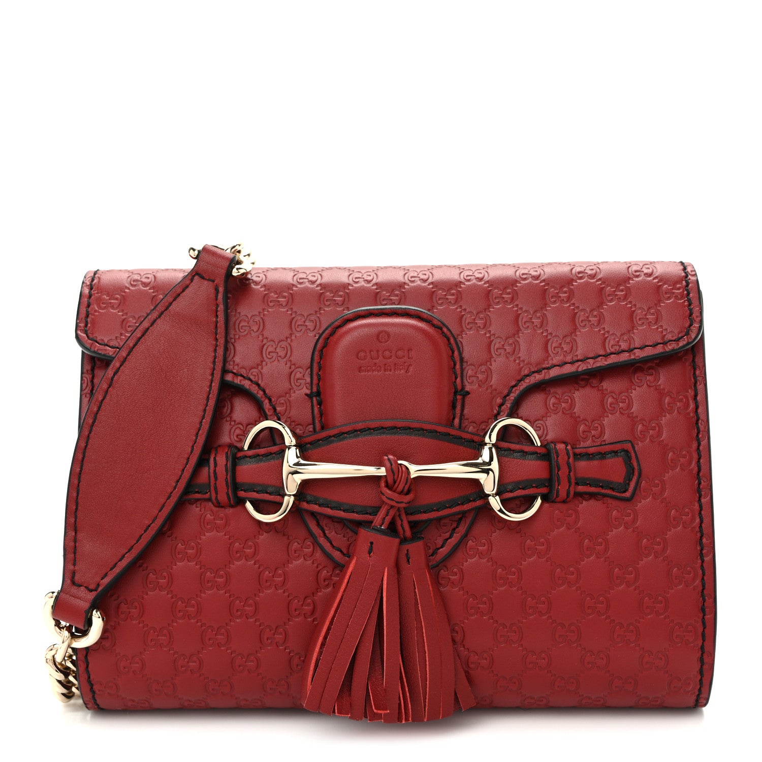 Gucci Soft Microguccissima Mini Emily Chain Shoulder Bag Rosso 1 of 10